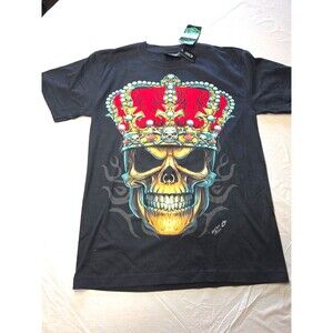 NWT Glow in the dark Rock Chang t-shirt Skeleton King protruding nose ring! Med